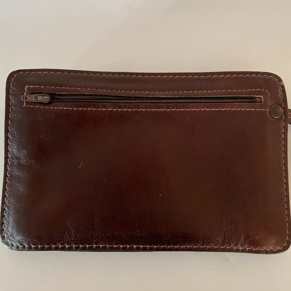 Vintage Men Genuine Leather Clutch Bag Business Handbag Wrist Wallet - Picture 6 of 6